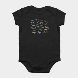 Various WW2 Airplanes Baby Bodysuit